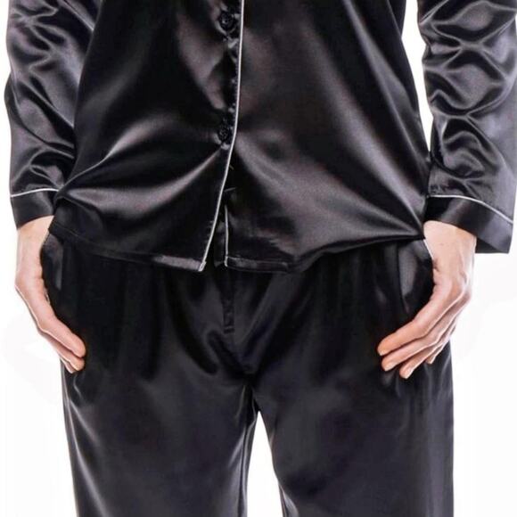 NWT Satin Pajama Set Women’s Medium Black – Holiday Gift Ready - Picture 3 of 5